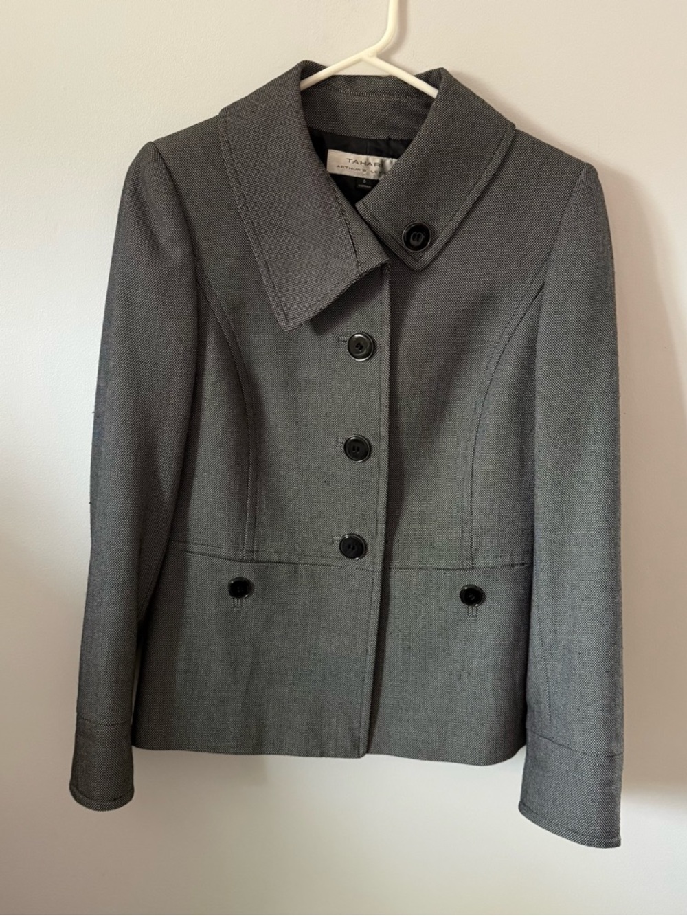 Tahari Arthur S. Levine Women’s 6 Brown Black Houndstooth Blazer Jacket